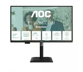 27" AOC Q27P4CV černá / IPS / 2560x1440 / 16:9 / 4ms / 1500:1 / 350cd-m2 / HDMI + DP + USB-C / VESA
