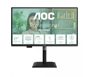 27" AOC Q27P4U černá / IPS / 2560x1440 / 16:9 / 4ms / 1500:1 / 350cd-m2 / HDMI + DP + USB-C / VESA
