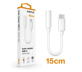 Aligator Audio adaptér USB-C na 3.5mm Jack bílá