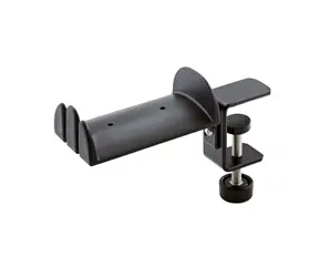 K&M 16090 Držák se svěrkou pro sluchátka černá