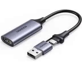 UGREEN Externí záznamová karta / USB-A (M) & USB-C (M) - HDMI (F) / 1080p&30fps