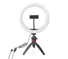 Nedis Kruhové Světlo černá / 10 inch / 120 LED's / 2700 - 6700 K / stativ 