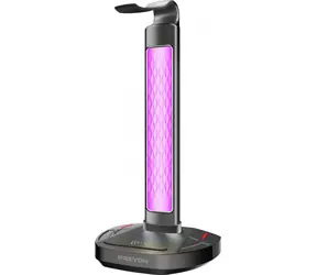 PREYON Heron Beak RGB Stojánek na sluchátka  / 2xUSB / 3.mm jack / RGB LED