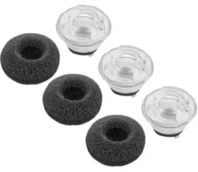 Poly 85S06AA - Souprava špiček do ucha pro sluchátka s mikrofonem - malá - černá (balení 3)