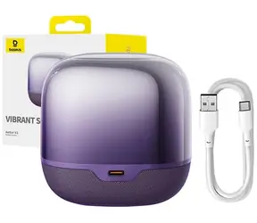 Baseus AeQur V2 fialová / Bezdrátový reproduktor / USB-C / 1800mAh / výdrž až 15 hodin