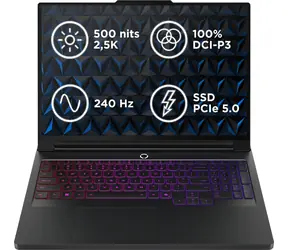 Lenovo Legion Pro 7 16IAX10H černá / 16" WQXGA / Intel Core Ultra 9 275HX / 64GB / 1TB SSD / RTX 5070Ti 12GB / Bez OS
