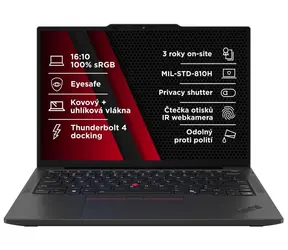Lenovo ThinkPad X13 Gen 6 černá / 13.3" WUXGA Touch / Core Ultra 7 255U 2.GHz / 32GB / 1TB SSD / Intel Graphics / W11P