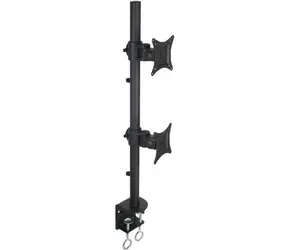 Techly Dvojité rameno na LED|LCD 13"-27" 2x10kg / svorka / na stůl / svislé nastavitelné / VESA / černá