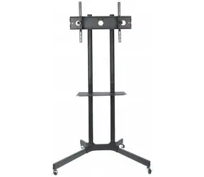 Techly Mobilní stojan pro TV LCD|LED|Plazma 30"-65" 60kg / VESA / sklopný / police / černá