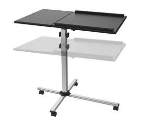 Techly Univerzální vozík pro projektor | notebook se dvěma policemi černá / výška 77-87 cm / Rozměry 57 x 77 cm