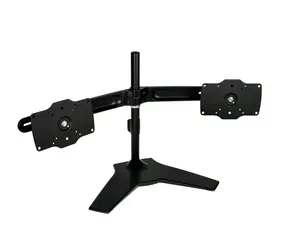 SilverStone ARM23BS-L kovový držák pro dva monitory do 32" černá / Vesa 75x75 & 100x100 / pivot / 15 kg nosnost