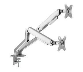 White Shark GMS-3208 NEFERITES II držák pro 2 monitory do 32" stříbrná / standardy VESA 75x75 & 100x100 / nosnost 9kg