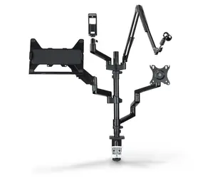 Hama stolní držák monitoru a dalších 3 zařízení / pro streaming / gaming / výškově nastavitelný / otočný