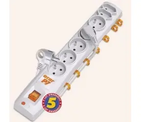 Acar P7 3m kabel / 5+2 zásuvek / přepěťová ochrana / bílá