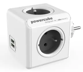 PowerCube Original USB šedá / 4 zásuvky / 2x USB port