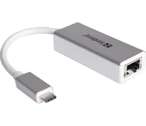 Sandberg USB-C konvertor / pro síťové připojení / RJ45 / stříbrný