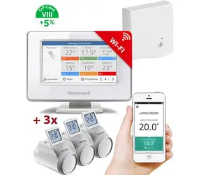 Honeywell Evohome Starter Set CZ / Evohome Touch WiFi + 3x termohlavice + BDR91 / +5% ErP 8