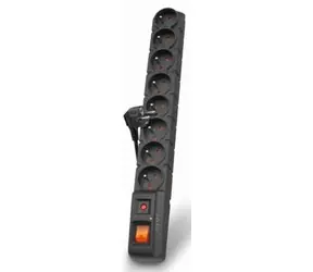 Acar S8 1.5m kabel černá / 8 zásuvek / přepěťová ochrana