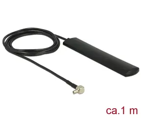 Delock LTE Anténa TS-9 samec 90° 3 dBi všesměrová fixní černá / samolepicí
