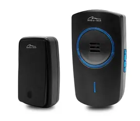 Media-Tech KINETIC DOORBELL černá / bezdrátový zvonek / 51 melodií / dosah 150 m / IP44 / 4 úrovně hlasitosti