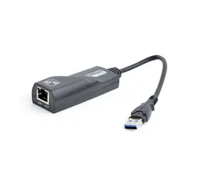 Gembird externí Gigabit LAN síťová karta USB 3.0 na RJ-45 / interní flash paměť s ovladači / černá