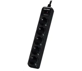 CyberPower B0520SC0-DE černá / Přepěťová ochrana / 5 zásuvek / vypínač / 1.8 m 