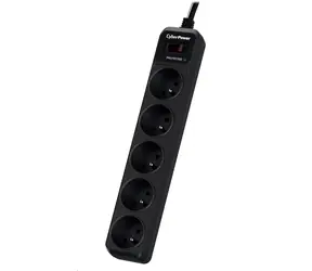 CyberPower B0520SC0-FR černá / Přepěťová ochrana / 5 zásuvek / vypínač / 1.8 m