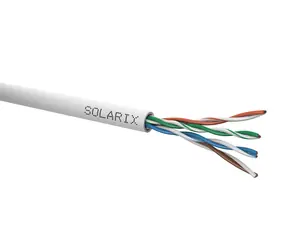 Solarix instalační kabel CAT5E 1000m šedá / vnitřní instalace / PVC plášť / nestíněný / cívka