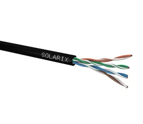 Solarix instalační kabel CAT5E 305m černá / venkovní instalace / PE plášť / nestíněný / box
