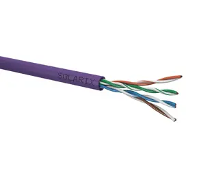 Solarix instalační kabel CAT5E 500m fialová / vnitřní instalace / LSOH plášť / nestíněný / box