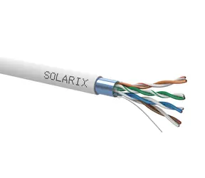 Solarix instalační kabel CAT5E FTP 500m šedá / vnitřní instalace / PVC plášť / stíněný / cívka
