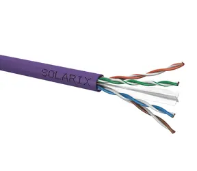 Solarix instalační kabel CAT6 305m fialová / vnitřní instalace / LSOH plášť / nestíněný / box