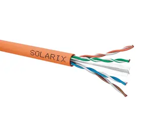 Solarix instalační kabel CAT6 500m oranžová / vnitřní instalace / LSOHFR plášť / nestíněný / cívka