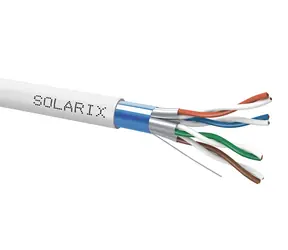 Solarix instalační kabel CAT6A FFTP 500m / vnitřní instalace / LSOH plášť / stíněný / cívka / šedá
