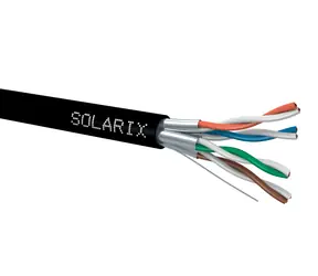 Solarix instalační kabel CAT6A STP 500m / venkovní instalace / PE plášť / stíněný / cívka / černá
