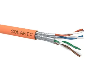 Solarix instalační kabel CAT7A SSTP 500m / vnitřní instalace / LSOHFR plášť / stíněný / cívka / oranžová
