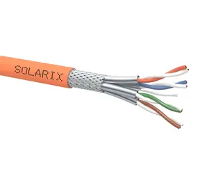Solarix instalační kabel CAT8 SSTP 500m / vnitřní instalace / LSOH plášť / stíněný / cívka / oranžová