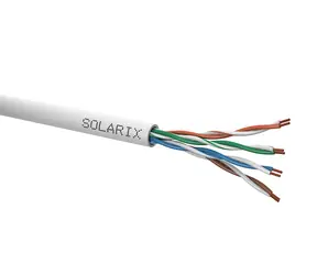Solarix kabel CAT5E 305m / vnitřní instalace / PVC plášť / nestíněný / box / šedá