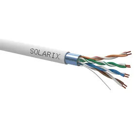 Solarix kabel CAT5E FTP 305m / vnitřní instalace / PVC plášť / stíněný / box / šedá