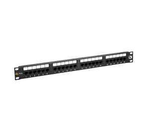 Solarix patch panel 24x RJ45 CAT5E UTP / 1U / černá