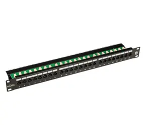 Solarix SX24L-6-UTP-BK patch panel 24x RJ45 CAT6 UTP s vyvazovací lištou / 1U / černá