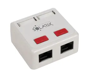 Solarix zásuvka 2x RJ45 CAT5E UTP na omítku