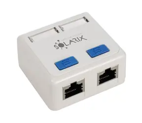 Solarix zásuvka 2x RJ45 CAT5E STP na omítku