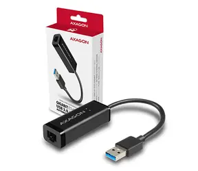 AXAGON ADE-SR, USB-A 3.2 Gen 1 - Gigabit Ethernet síťová karta, auto instal, černá