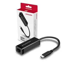 AXAGON ADE-SRC, USB-C 3.2 Gen 1 - Gigabit Ethernet síťová karta, auto instal, černá