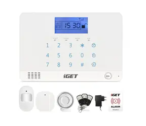 iGET SECURITY M3B Zabezpečovací jednotka / 1x pohybové čidlo / 1x dveřní-okenní čidlo / dotyková klávesnice / LCD