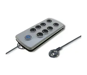 Qoltec 50162 Přepětová ochrana Quick Switch (8 zásuvek) | vypínač | 2.5m
