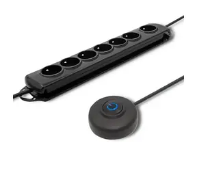 Qoltec 50171 Přepěťová ochrana s nožním vypínačem (7 zásuvek) / vypínač / 1.5 m
