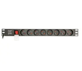 Gembird EG-PDU-014-FC14 PDU do racku 1U / až 2500 W / 8x zásuvka FR / kabel 3m (C14 konektor)