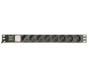 Gembird EG-PDU-014-C14 PDU do racku 1U / až 3680 W / 8x zásuvka Schuko / kabel 3m (C14 konektor)